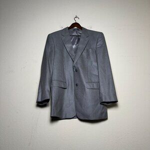Jos A Bank Silk Wool Blazer Coat Jacket Men 41L White Herringbone Formal Prep